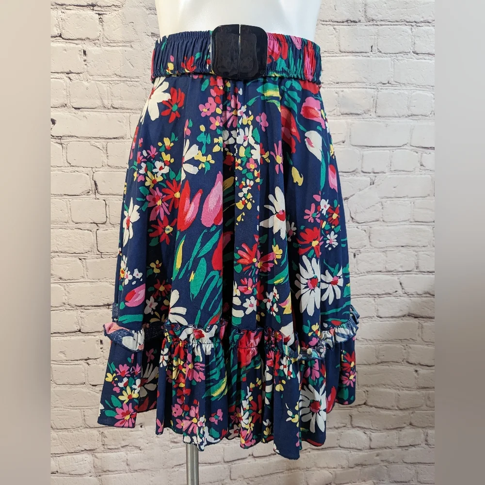 Vintage Floral Skirt w/belt